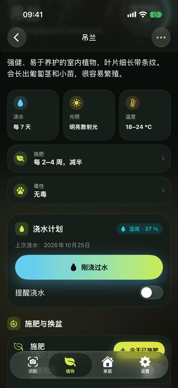 养护与浇水计划